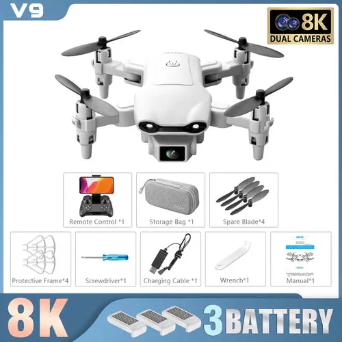10K HD V9 Mini Drone with Dual Camera & 6000M Aerial Photography