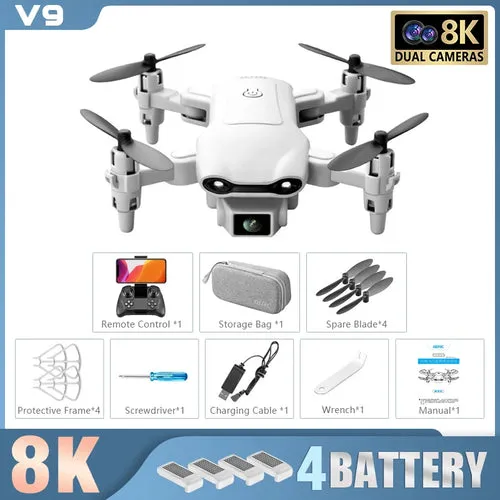 10K HD V9 Mini Drone with Dual Camera & 6000M Aerial Photography