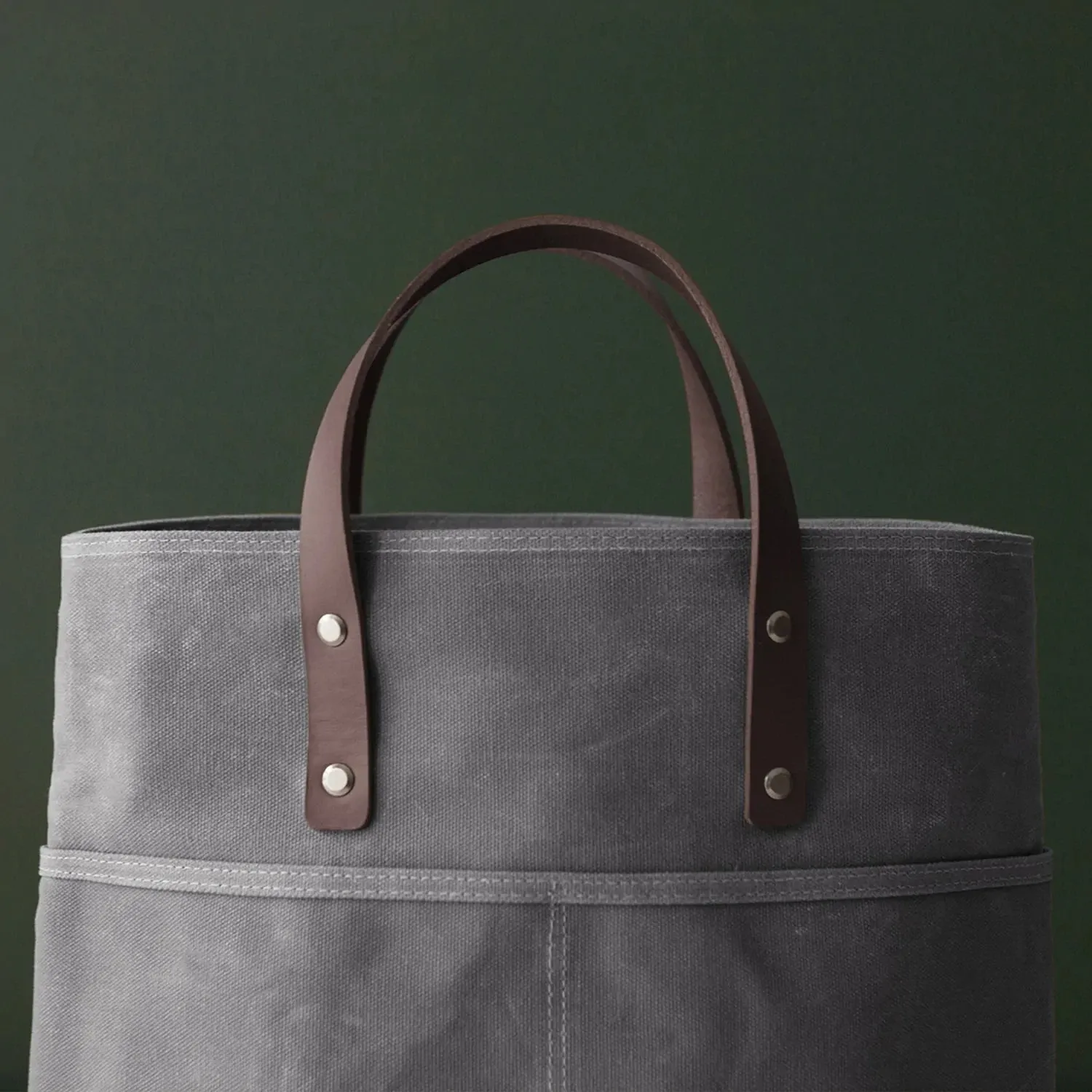 2 Way Tote Waxed Canvas Grey