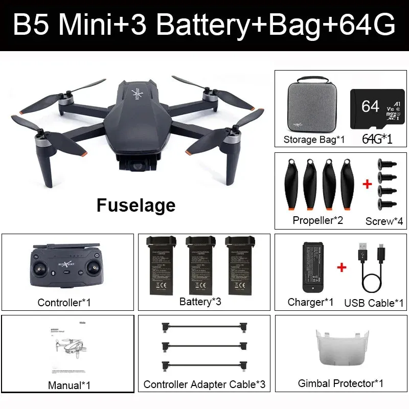 4K HD Mini Drone with GPS & Gimbal - 26 Min Flight, 3KM Range