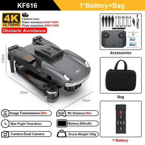 4K HD Mini Drone with Obstacle Avoidance & Foldable Design