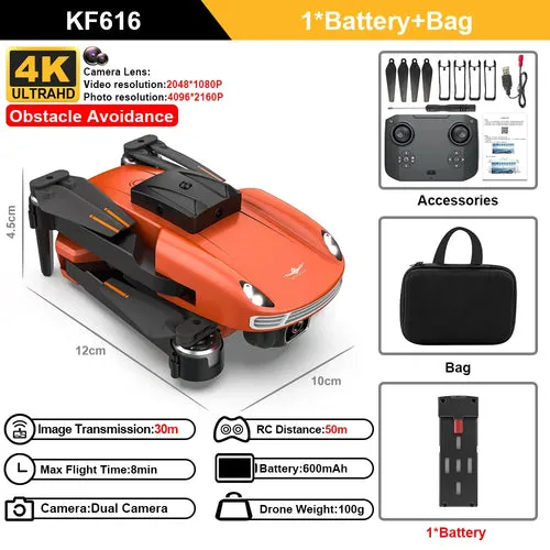 4K HD Mini Drone with Obstacle Avoidance & Foldable Design