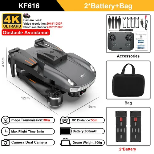 4K HD Mini Drone with Obstacle Avoidance & Foldable Design