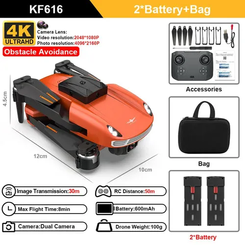 4K HD Mini Drone with Obstacle Avoidance & Foldable Design