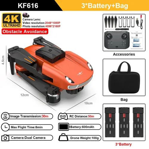 4K HD Mini Drone with Obstacle Avoidance & Foldable Design
