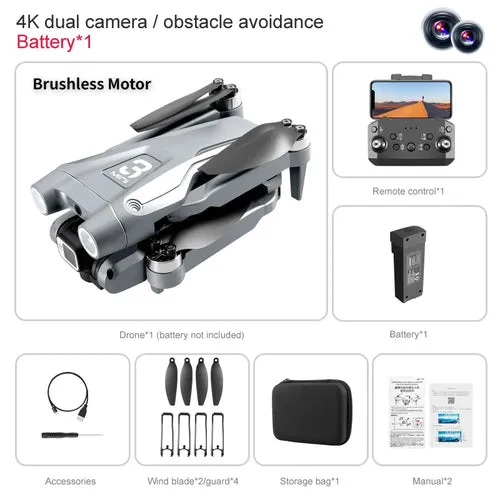 4K HD Professional Drone with Brushless Motor & WIFI FPV Streaming