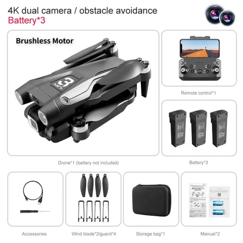4K HD Professional Drone with Brushless Motor & WIFI FPV Streaming