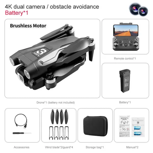 4K HD Professional Drone with Brushless Motor & WIFI FPV Streaming