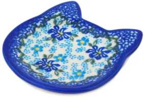 4" Tea Bag or Lemon Plate - Jelly Blue Floweret