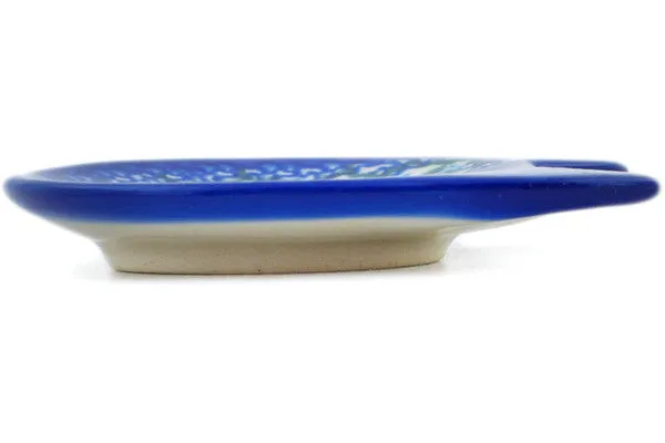 4" Tea Bag or Lemon Plate - Jelly Blue Floweret