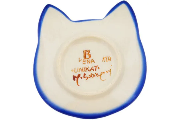 4" Tea Bag or Lemon Plate - Jelly Blue Floweret