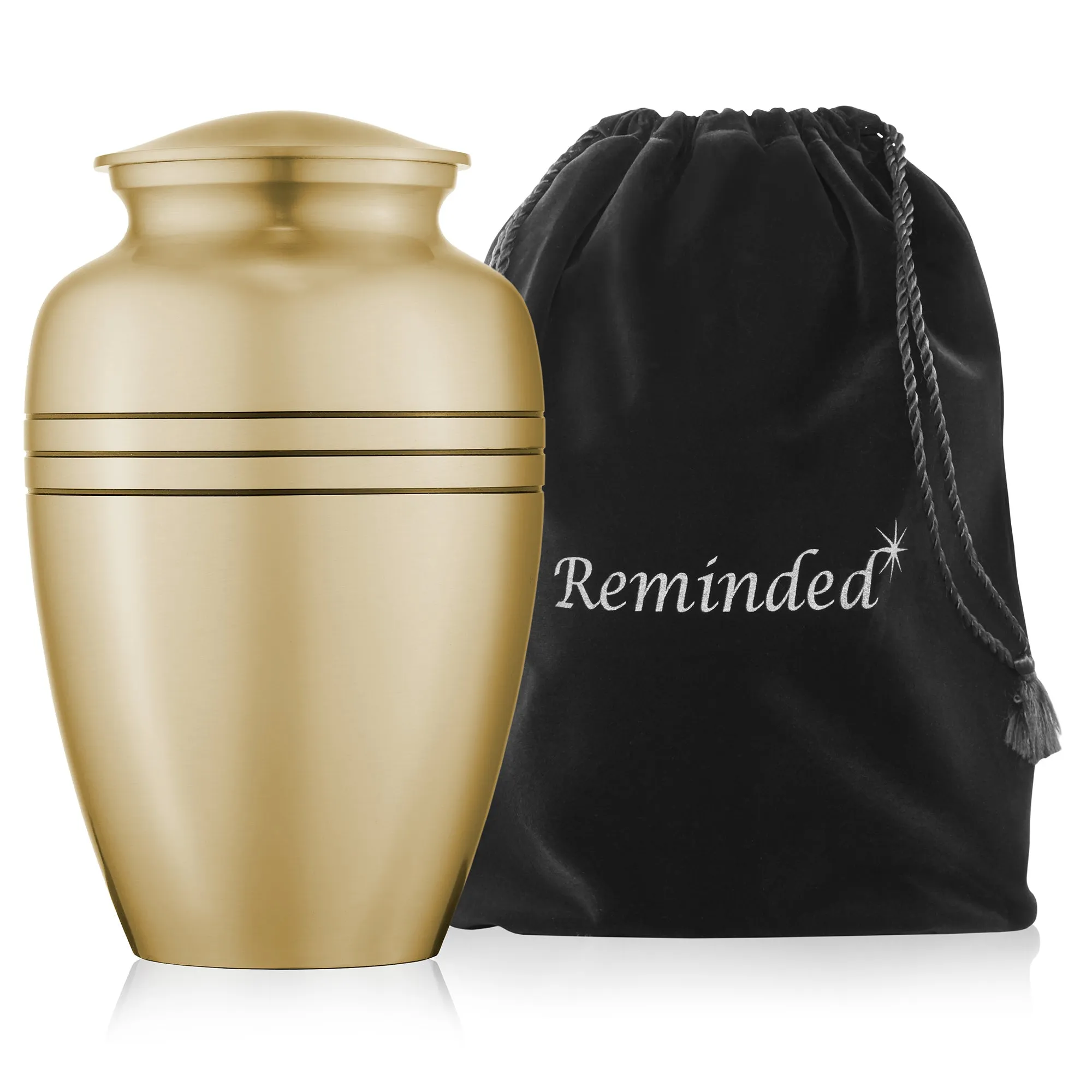 Adult Cremation Memorial Urn for Human Ashes, Black Stripe