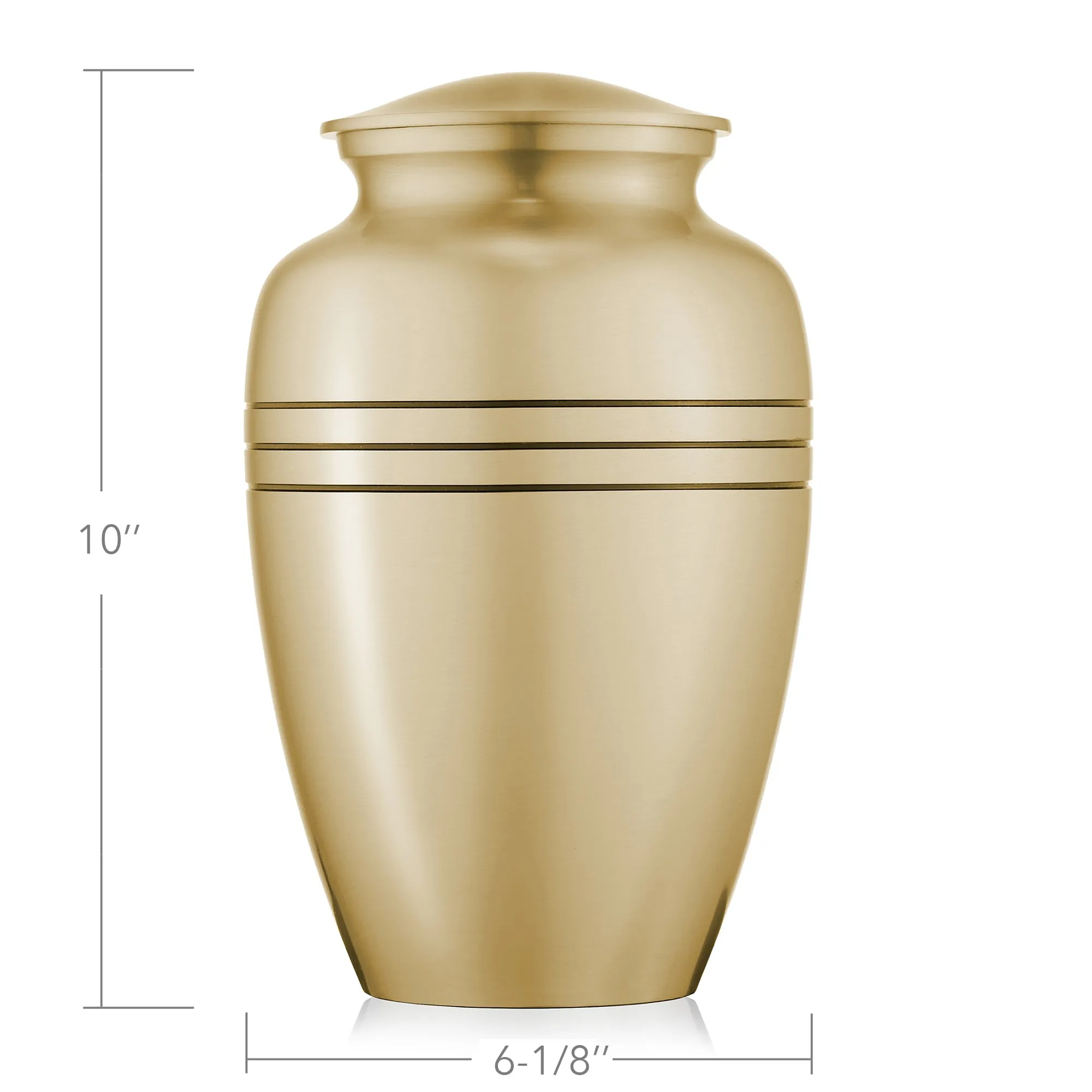 Adult Cremation Memorial Urn for Human Ashes, Black Stripe