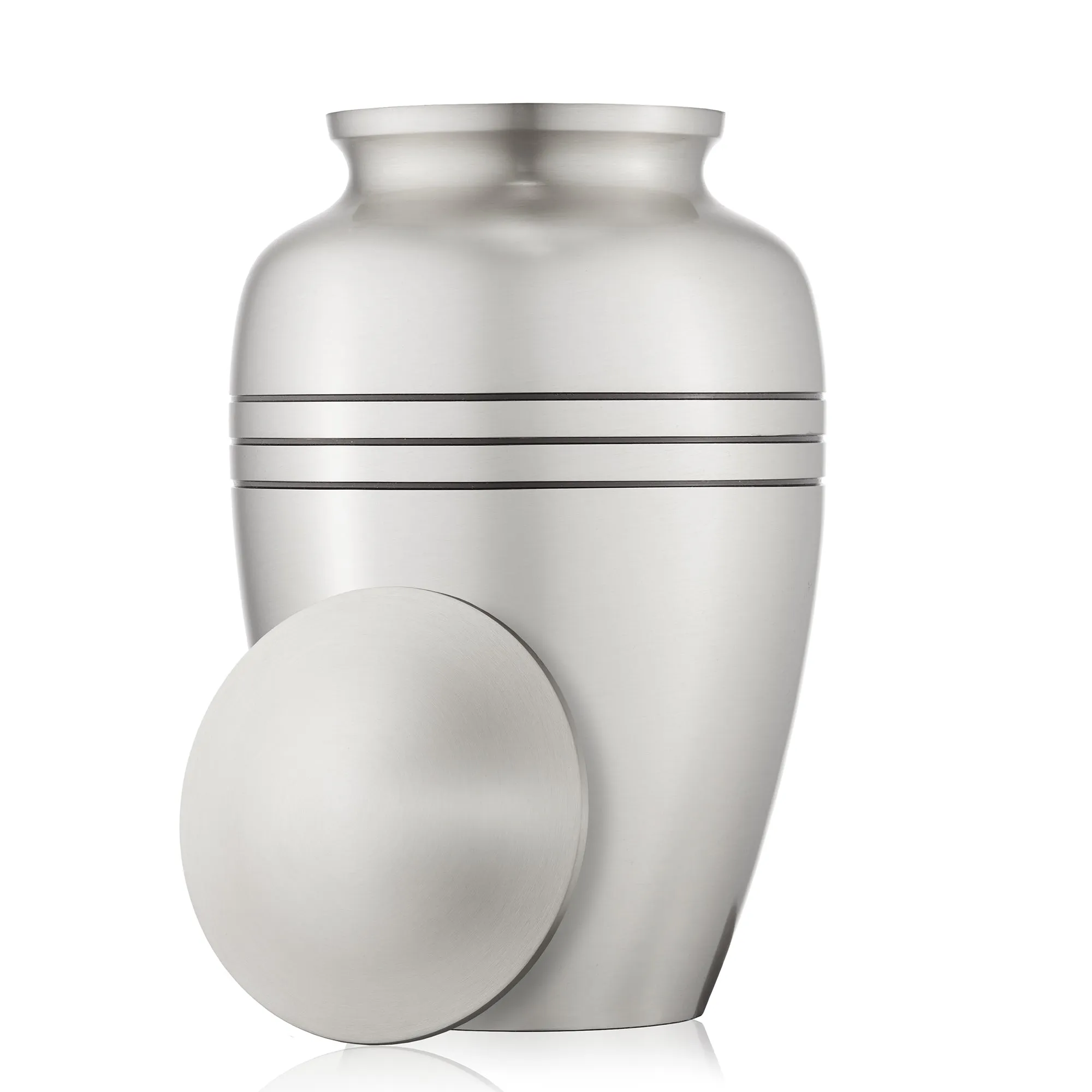 Adult Cremation Memorial Urn for Human Ashes, Black Stripe