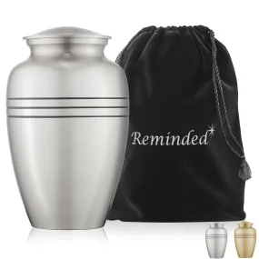 Adult Cremation Memorial Urn for Human Ashes, Black Stripe