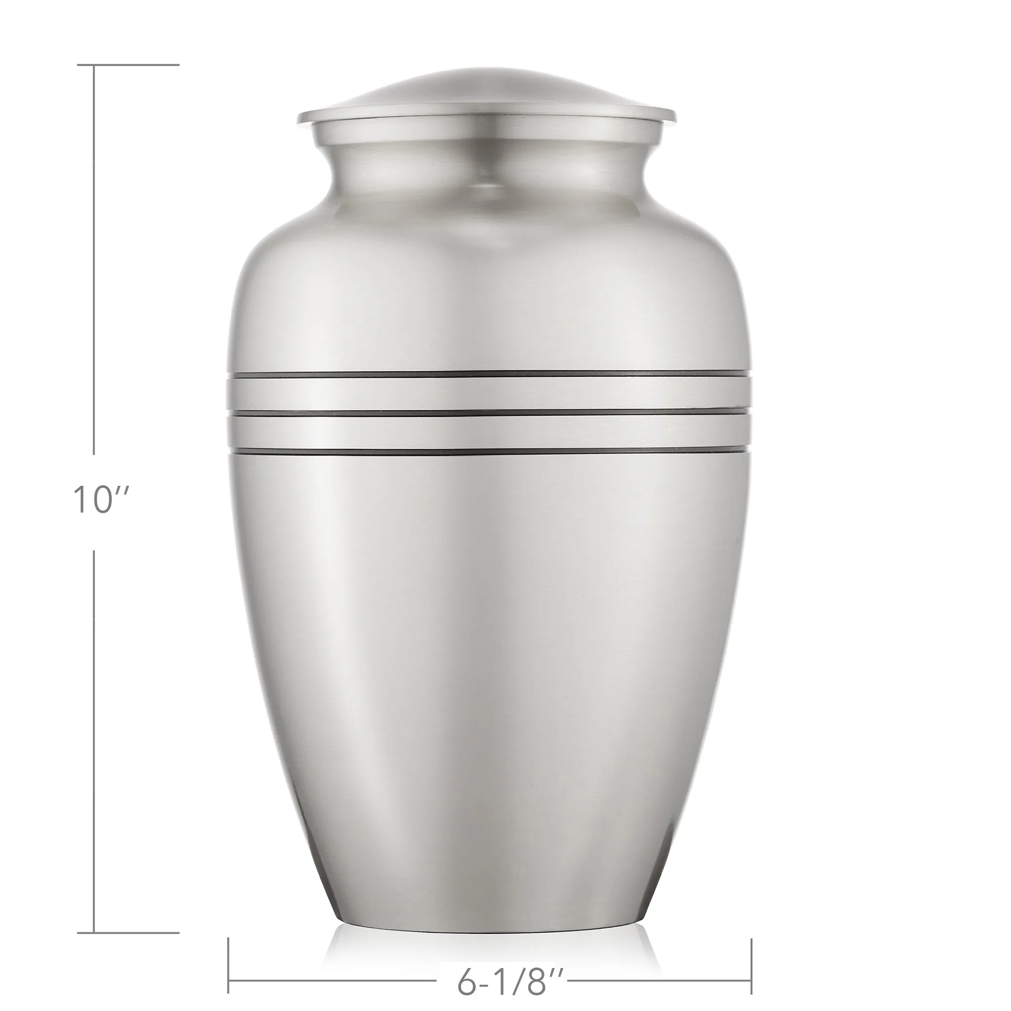 Adult Cremation Memorial Urn for Human Ashes, Black Stripe