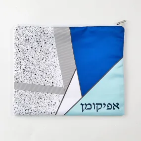 Afikoman Bag, "geometric", Printed Matte Satin, 10"x12",bag