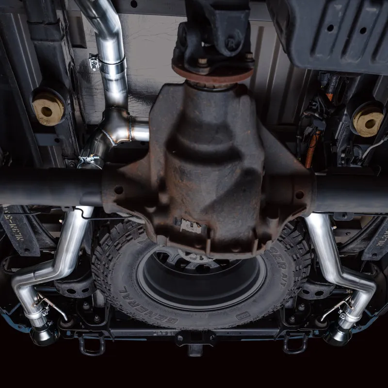 AWE Tuning 2021  Ford F-150 Tremor (w/ Bumper Cutouts) 0FG Resonated Catback - Diamond Black Tips