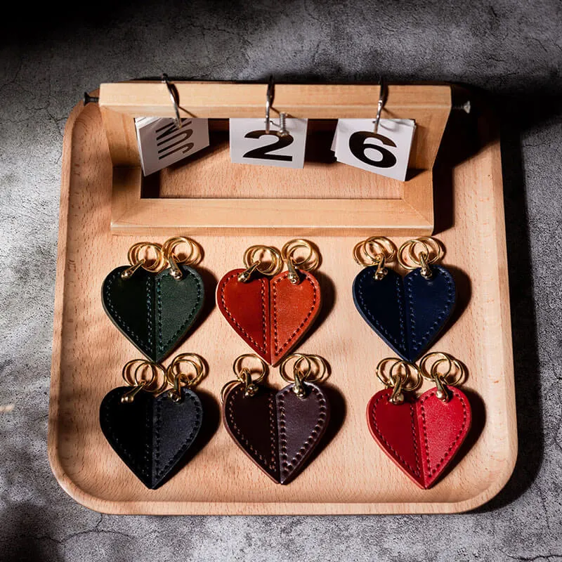 BABYLON™ Heart-shaped Veg Tanned Leather Keychain DIY Kit