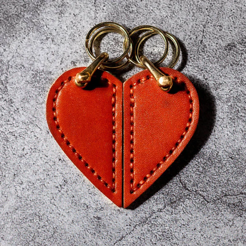 BABYLON™ Heart-shaped Veg Tanned Leather Keychain DIY Kit
