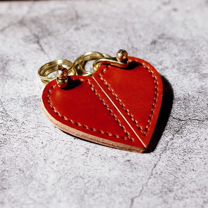 BABYLON™ Heart-shaped Veg Tanned Leather Keychain DIY Kit