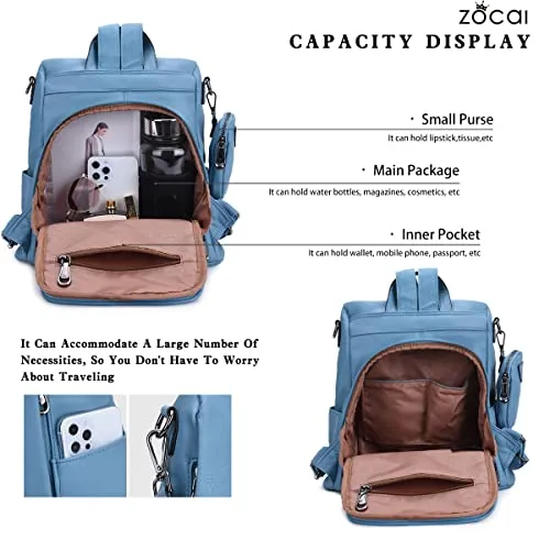 Backpack Purse for Women Fashion Backpack Purses PU Leather Daypacks Anti-Theft Shoulder Bag Satchel Purse…