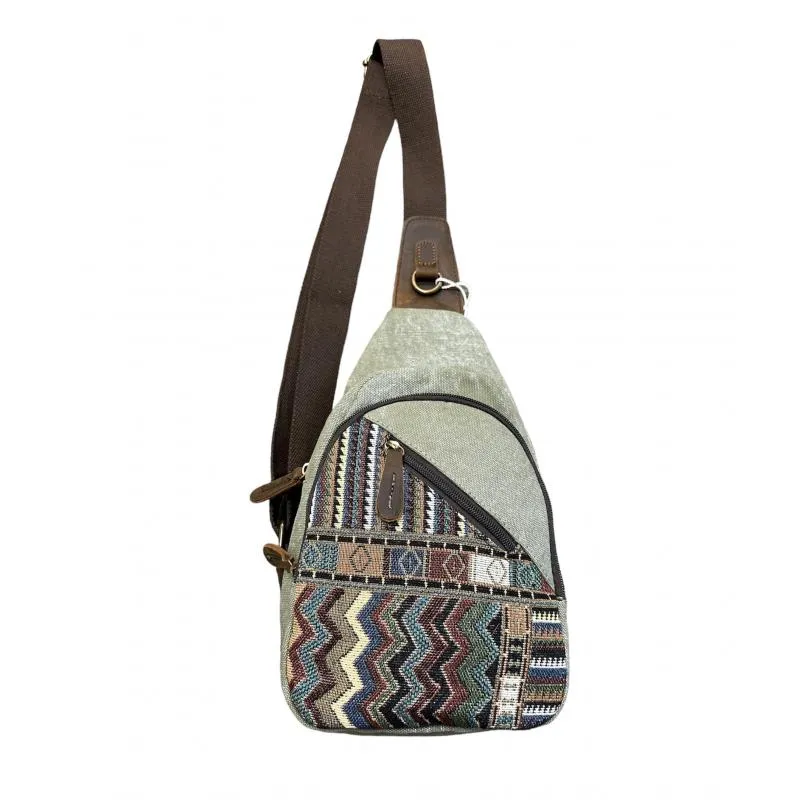 Bag - Side Canvas Leather Trim