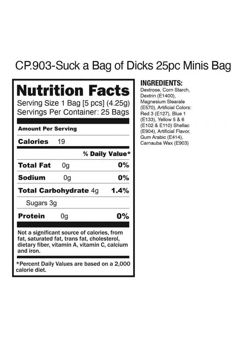 Candyprints Suck A Bag Of Dicks Assorted Flavors