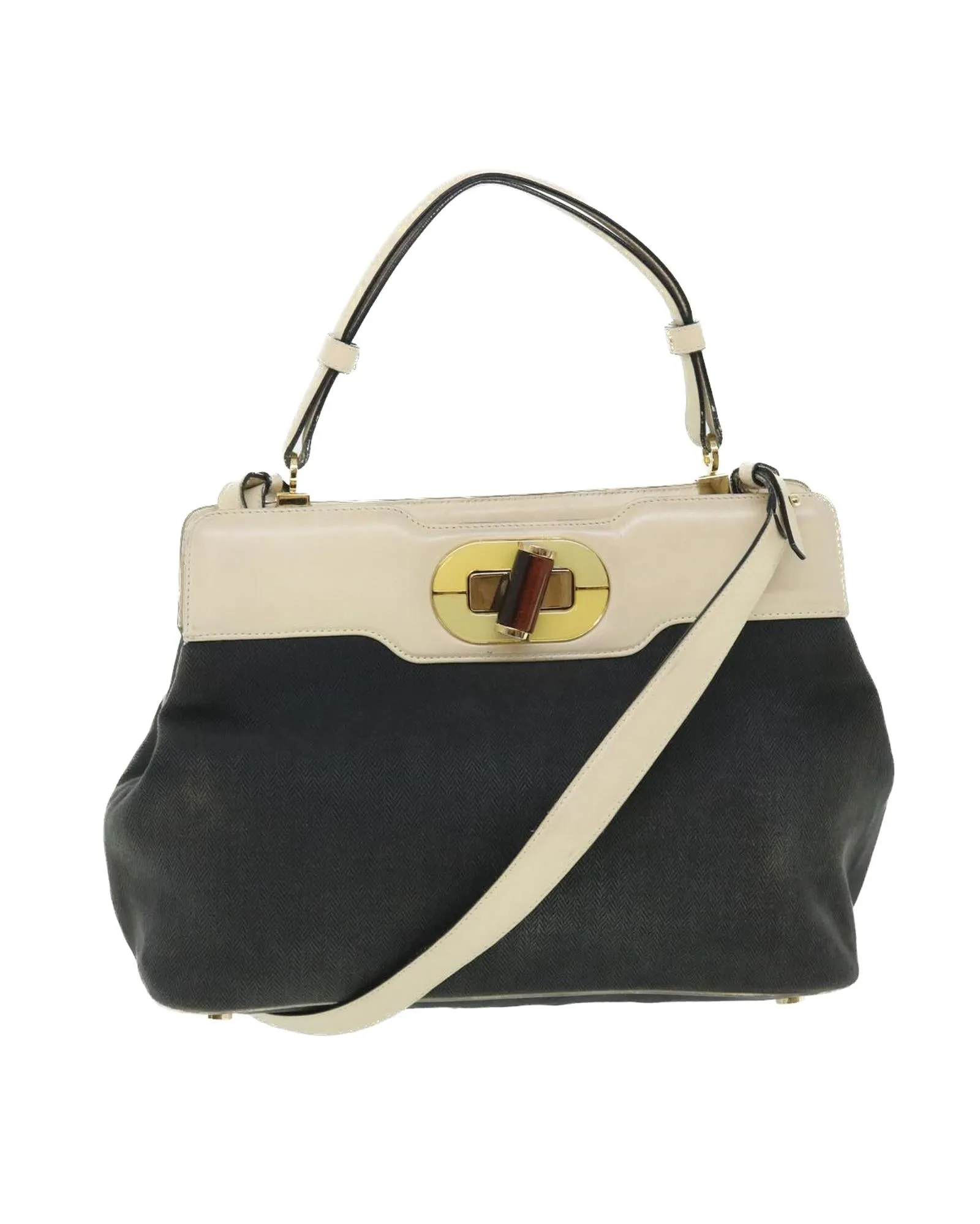 Canvas 2way Shoulder Bag Black