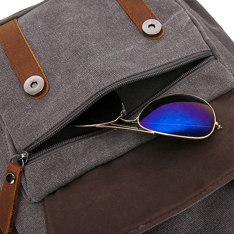 Canvas Travel Backpack With USB Plug Vintage Large Canvas Laptop Backpack Unsiex Canvas School Backpack