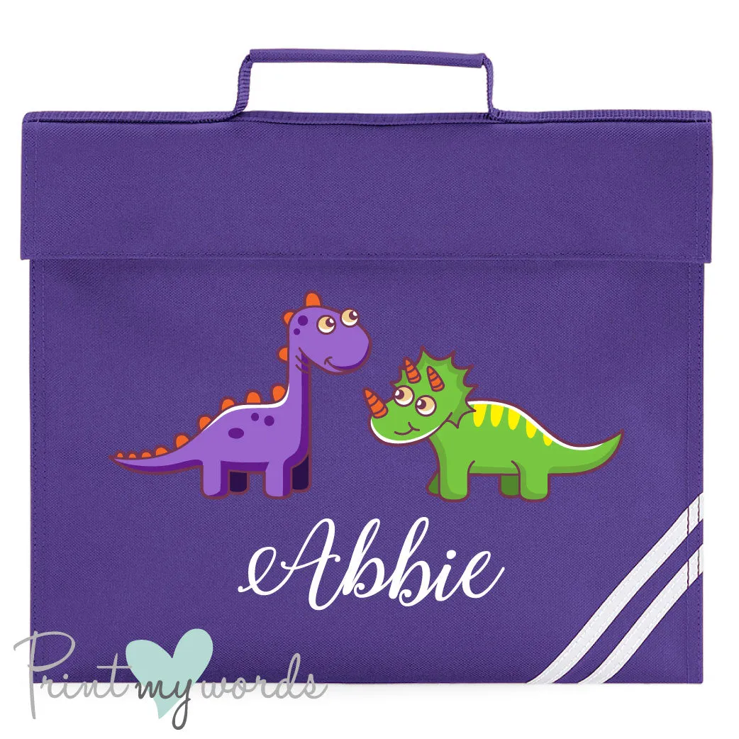 Children's Personalised Dinosaur School Book Bag