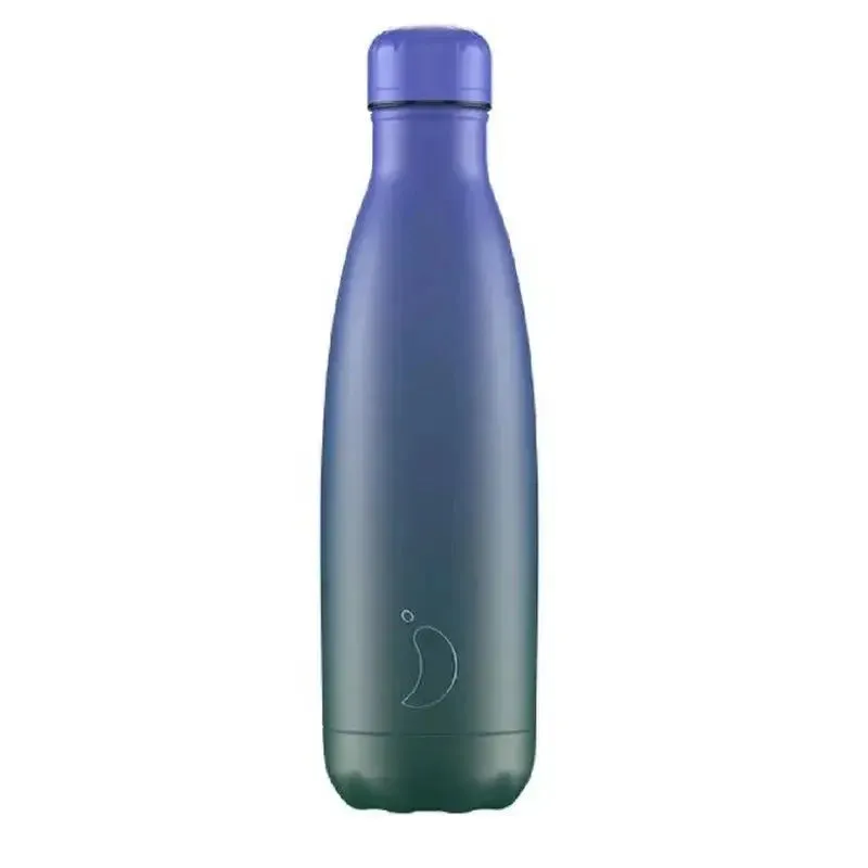 Chilly’s 500ml Gradient Bottle - Green / Blue OR Purple / Fuchsia