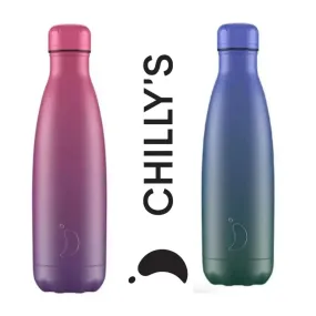 Chilly’s 500ml Gradient Bottle - Green / Blue OR Purple / Fuchsia