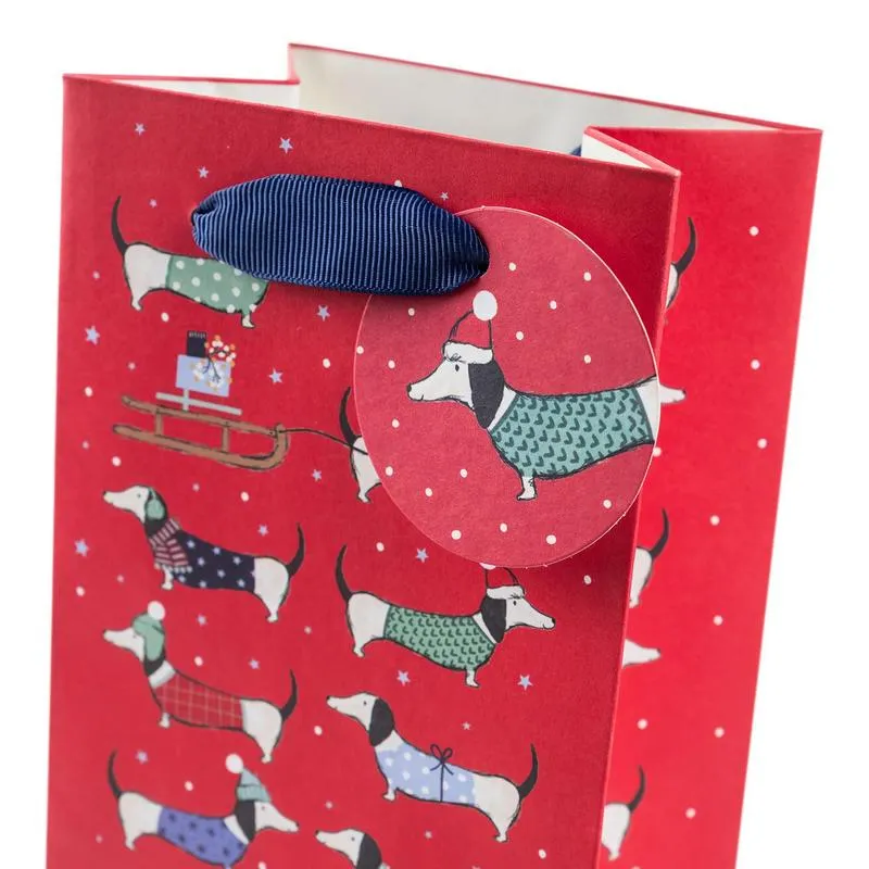 Christmas Bottle Gift Bag Frank The Sausage Dog