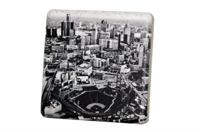 Comerica Park Aerial Black & White Porcelain Tile Coaster