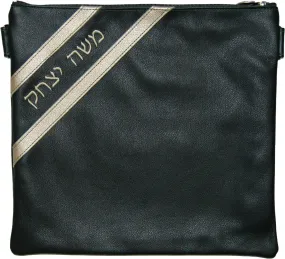 Contemporary Leather Tallis and Teffilin Bag 2 Color Vertical Cut in the corner bag 285C-DGN