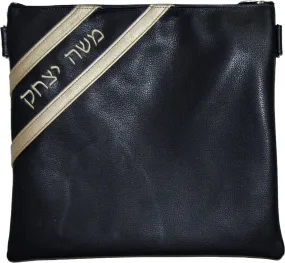 Contemporary Leather Tallis and Teffilin Bag 2 Color Vertical Cut in the corner bag 285C-NV