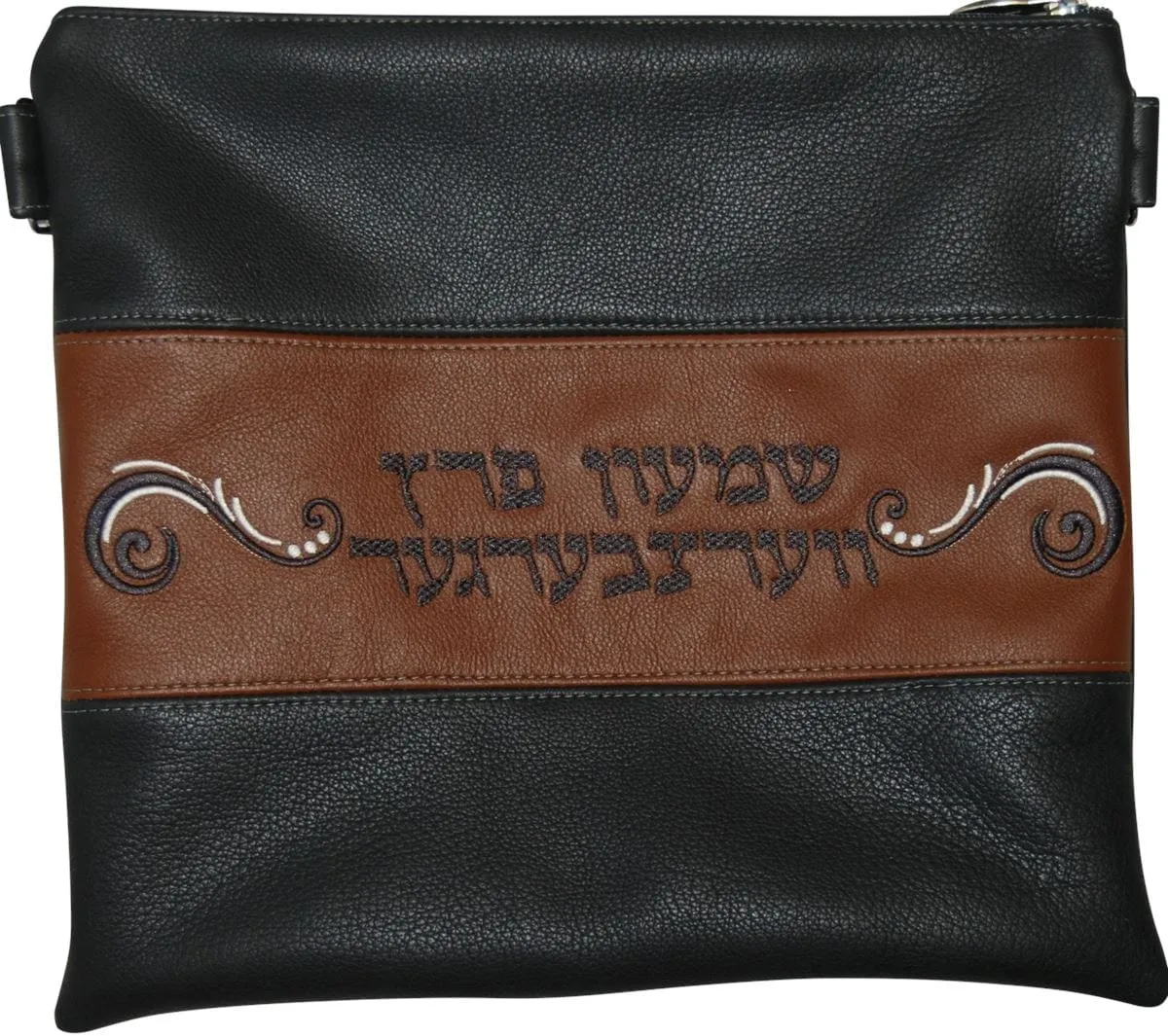 Contemporary Leather Tallis and Teffilin Bag 3 Strip Contemporary Design 340C-GR3