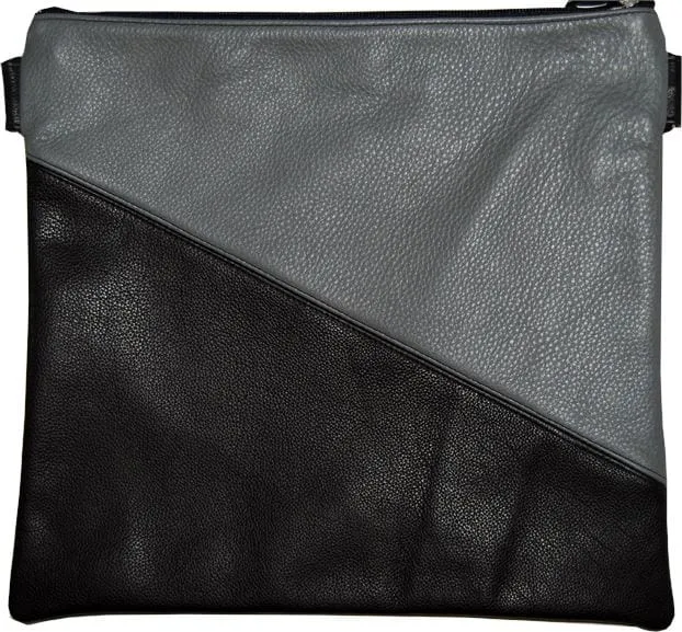 Contemporary Leather Tallis and Teffilin Bag Angle Cut 2 Color bag 320C-BK