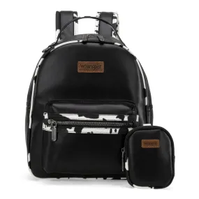 Cow Print Backpack - Black