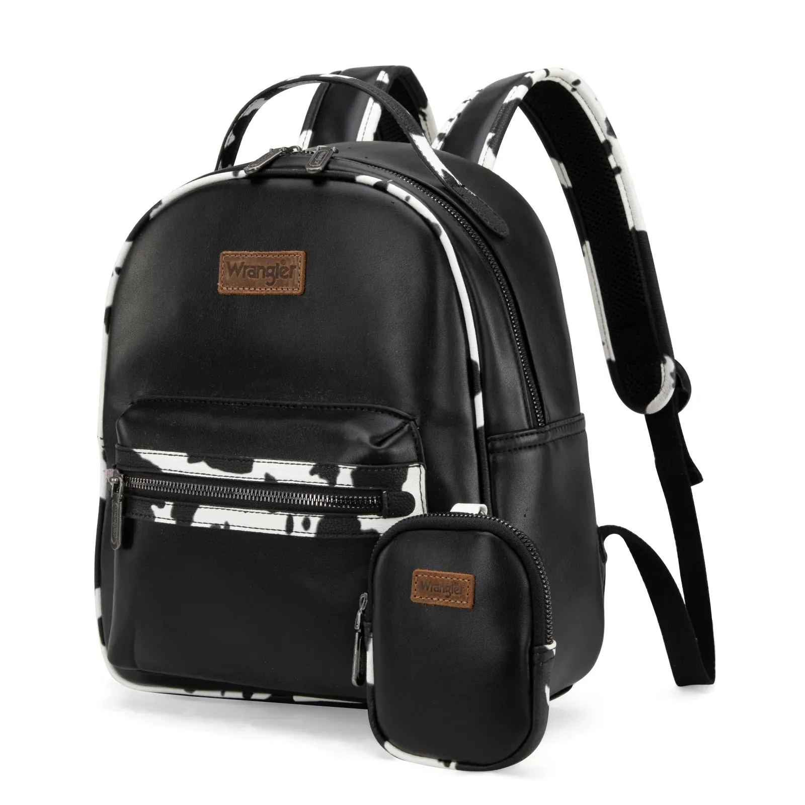 Cow Print Backpack - Black