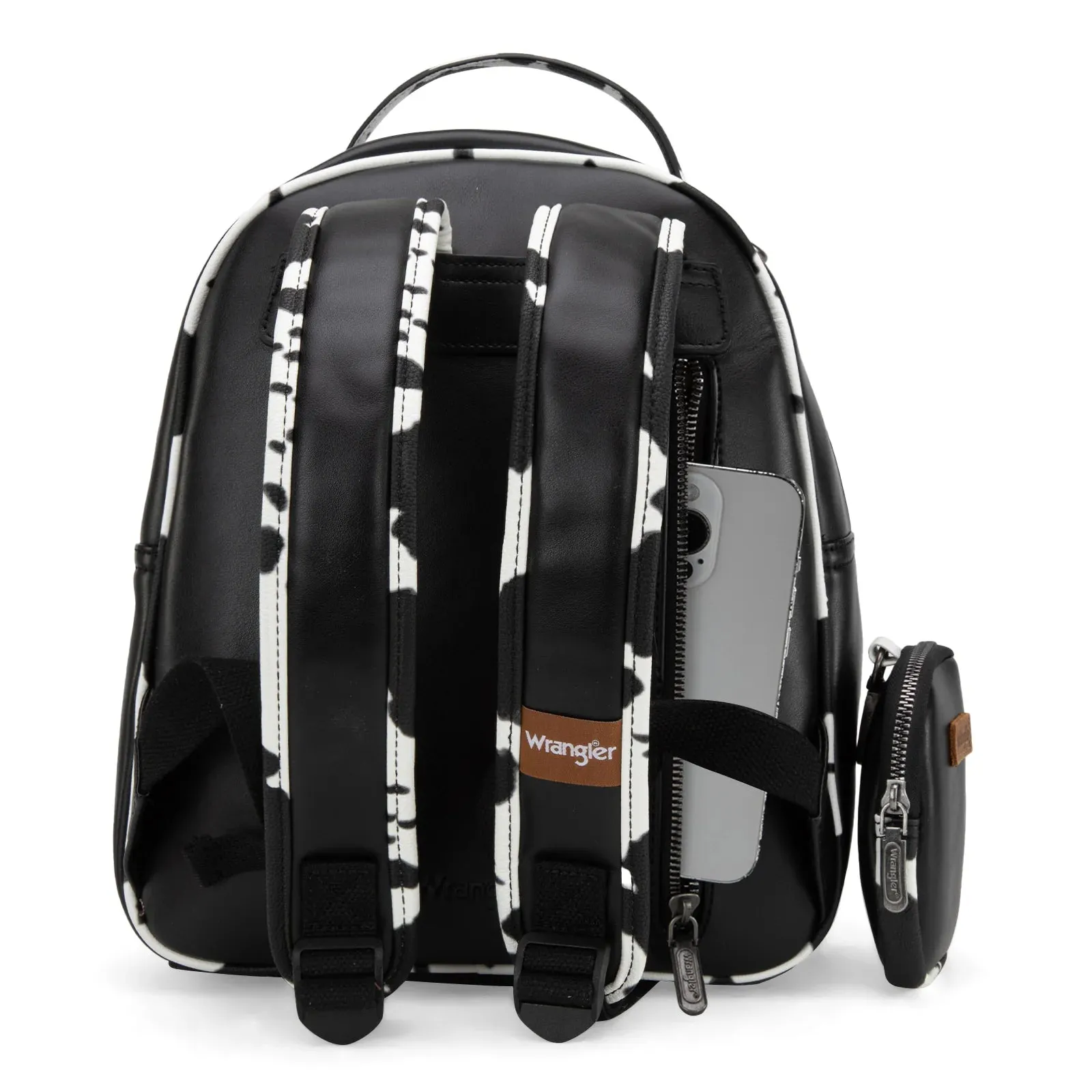 Cow Print Backpack - Black