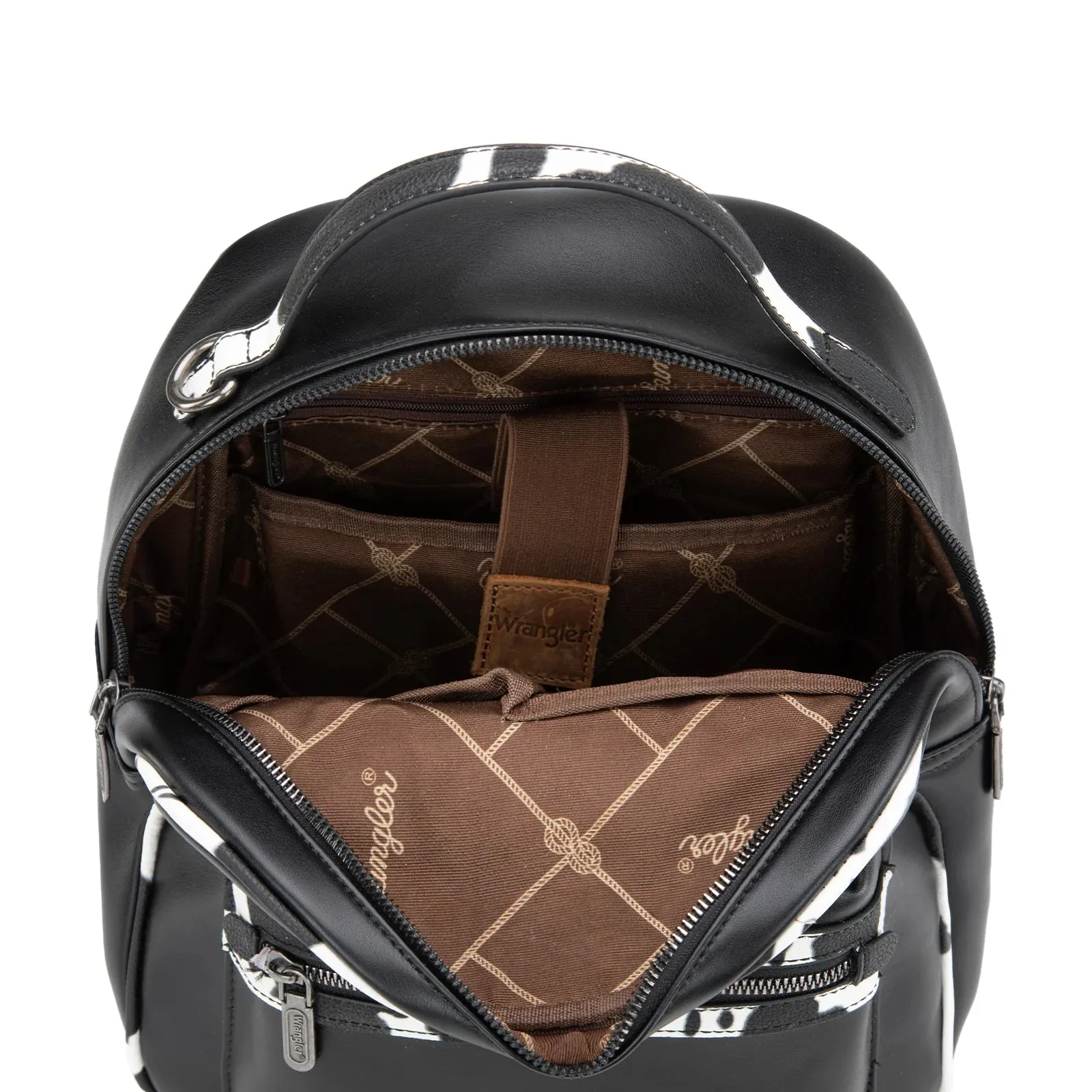 Cow Print Backpack - Black
