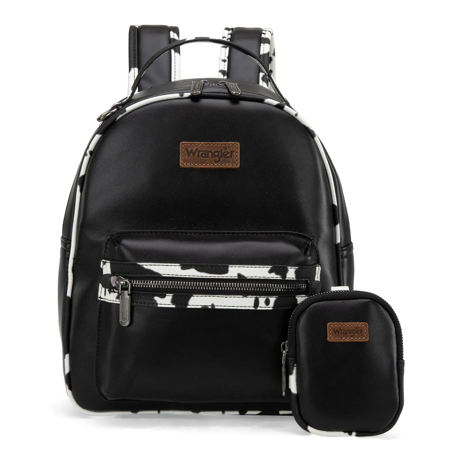 Cow Print Backpack - Black