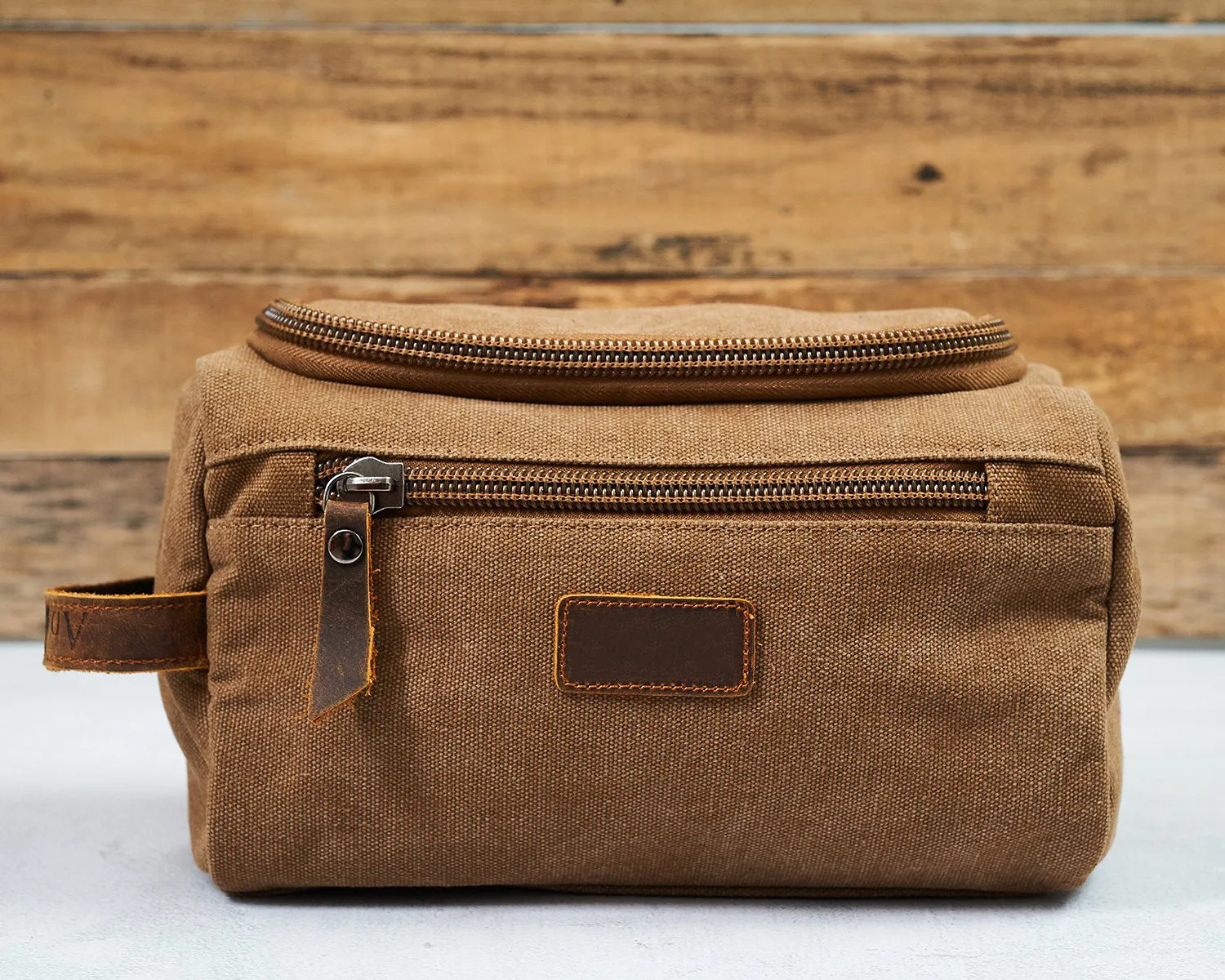 Custom Canvas Toiletry Bag Personalized Groomsmen Gift Monogram Mens Dopp Kit Shaving Bag