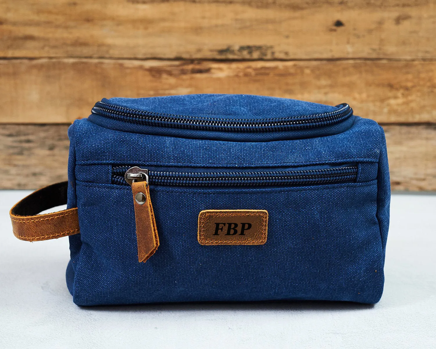 Custom Canvas Toiletry Bag Personalized Groomsmen Gift Monogram Mens Dopp Kit Shaving Bag