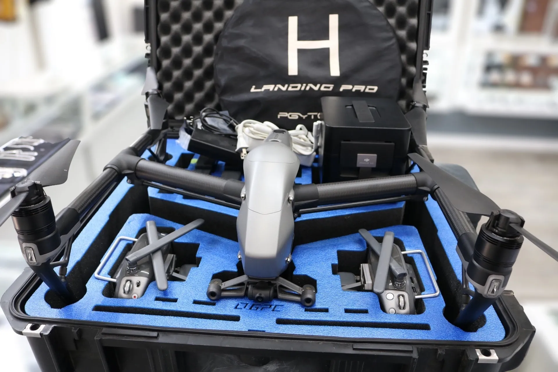 DJI Inspire 2 Drone Dual Camera Dual Remote Rolling Case Bundle