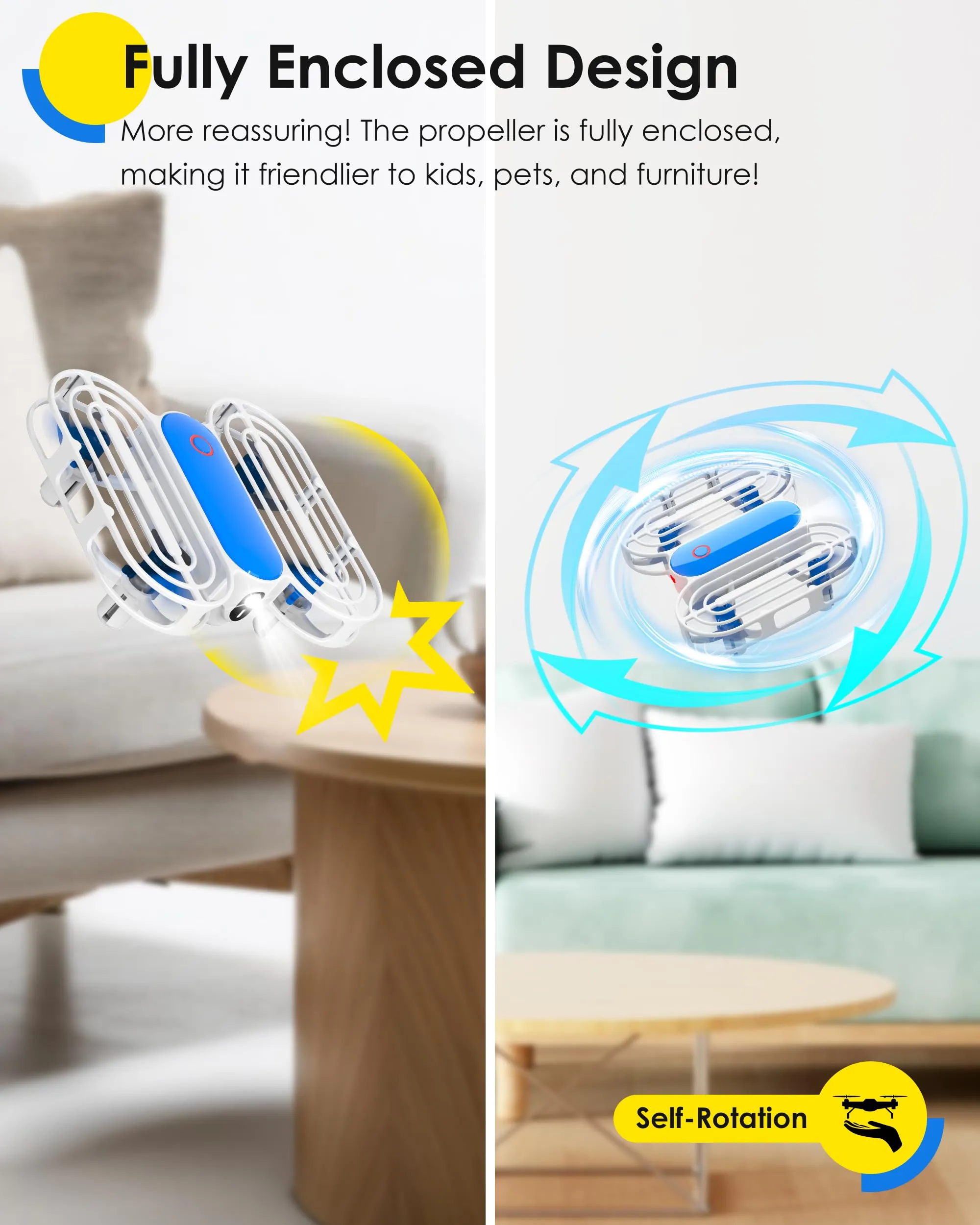 Drone for Kids, Drone with Altitude-Hold, 3D Flip, Circle Fly, Self-Rotation, Headless Mode, 3 Speed Modes, Palm Take-Off