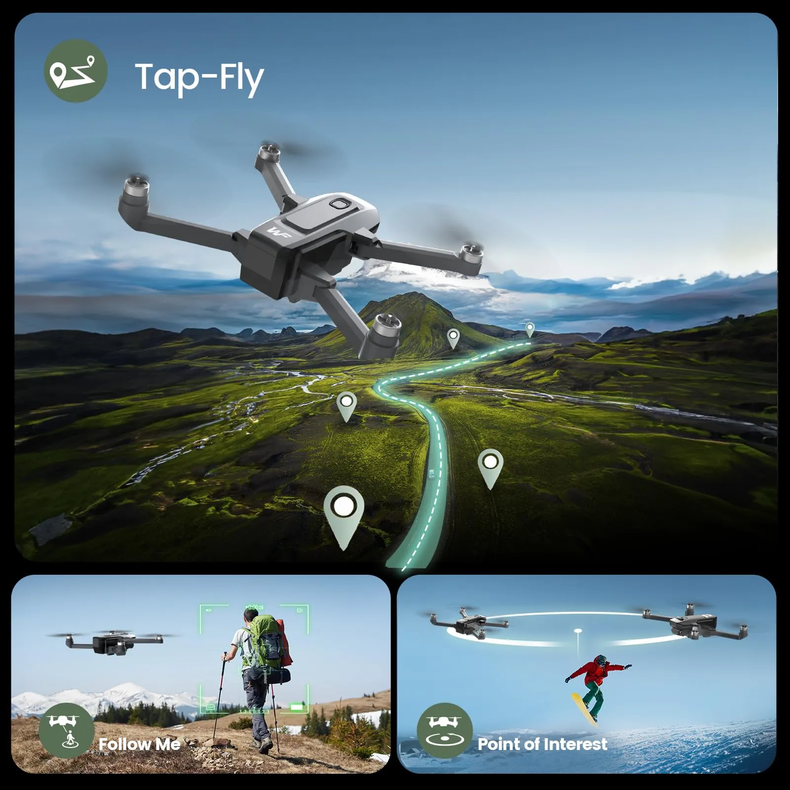 Drones with Camera for Adults 4K  RC Quadcopter, Return Home, Brushless Motor, 5G Transmission, 40 Mins Flight Time, 2 Batteries
