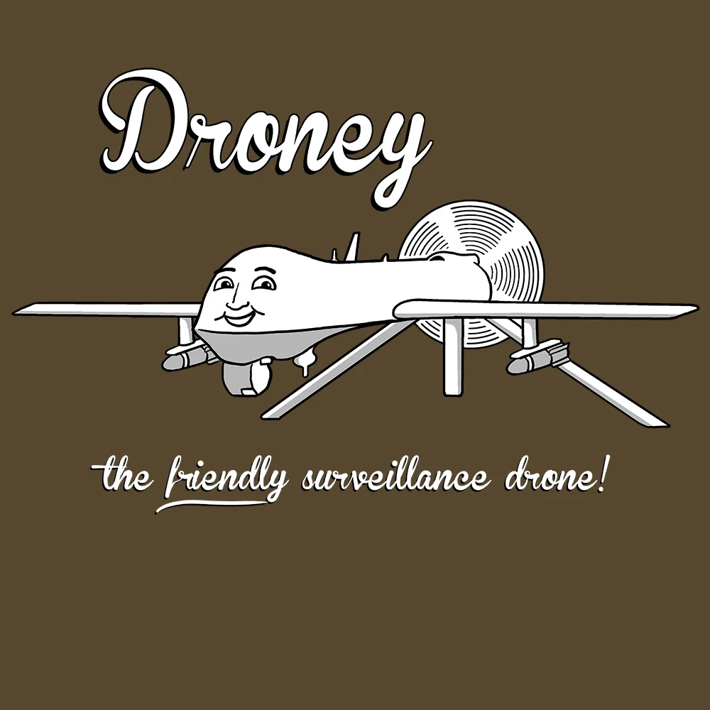 Droney the Friendly Drone Shirt by Tom Tomorrow